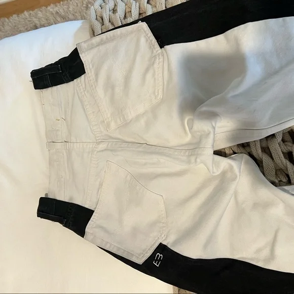 Eb denim custom black and white jeans